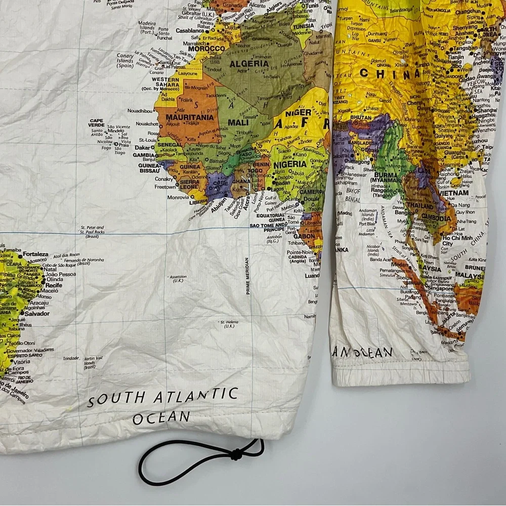 Tyvec RARE Y2K Vintage Leslie Jordan Map Jacket Collector’s Item Kurt Cobain L - Picture 8 of 16